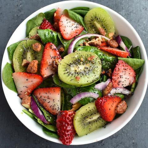 Strawberry Kiwi Spinach Salad
