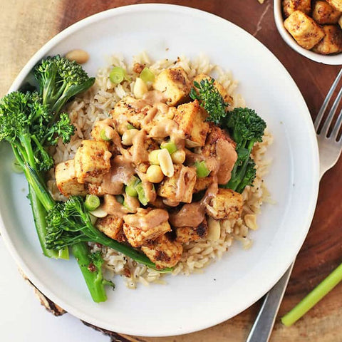 Crispy Tofu with Peanut Sauce