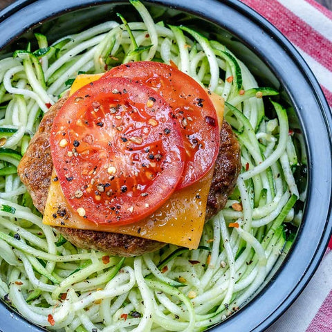 Low Carb Turkey Burger with Zoodles