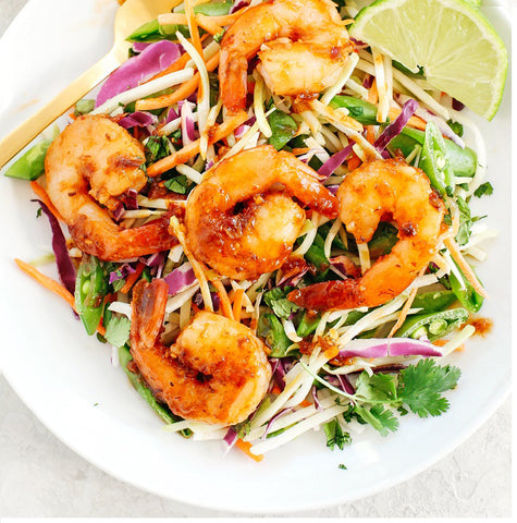 Asian Shrimp Salad with Ginger Sesame Dressing
