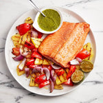 Barbecued Salmon with Warm Pineapple Salad