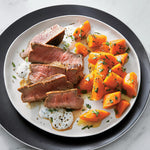 Beef Steak with Horseradish Cream and Glazed Carrots