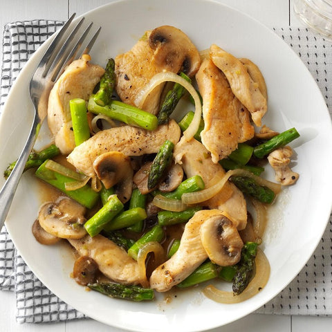 Chicken with Mushrooms and Asparagus