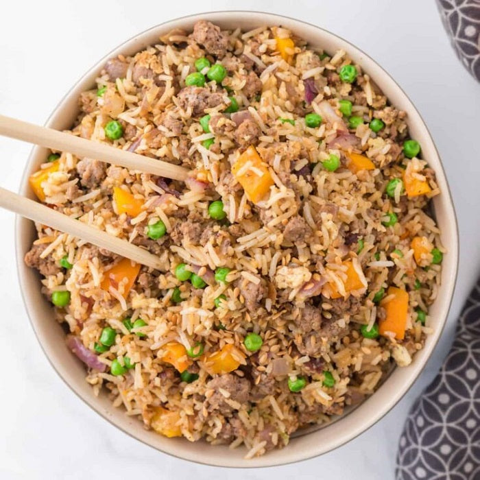 Ground Beef Fried Rice with Butternut Squash – Happy Penguin Healthy Food