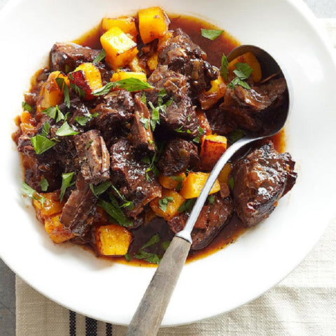 Beef Stew with Prunes and Butternut Squash
