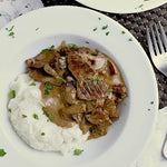 Beef Stroganoff with Cauliflower Mash
