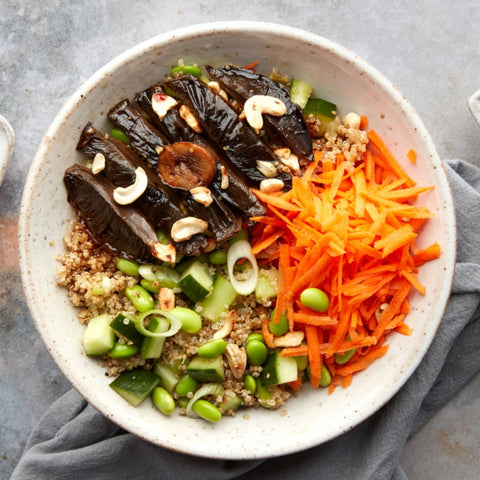 Teriyaki Portobello with Edamame & Quinoa