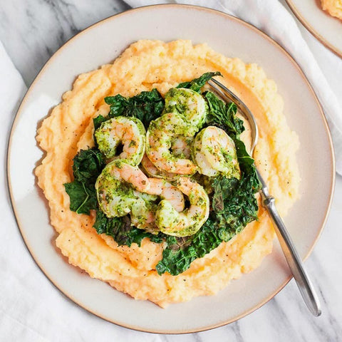Spicy Shrimp and Kale with Creamy Rutabaga 🌶