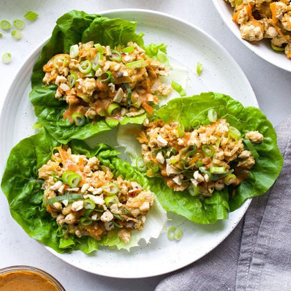 Almond Butter Chicken Lettuce Wraps