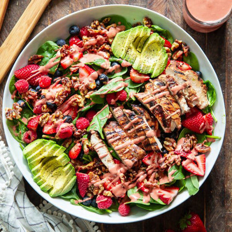 Triple Berry Avocado Grilled Chicken Salad